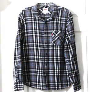 LEVI STRAUSS & CO MEN'S Plaid Long Sleeve Flannel Shirt Medium Casual Button